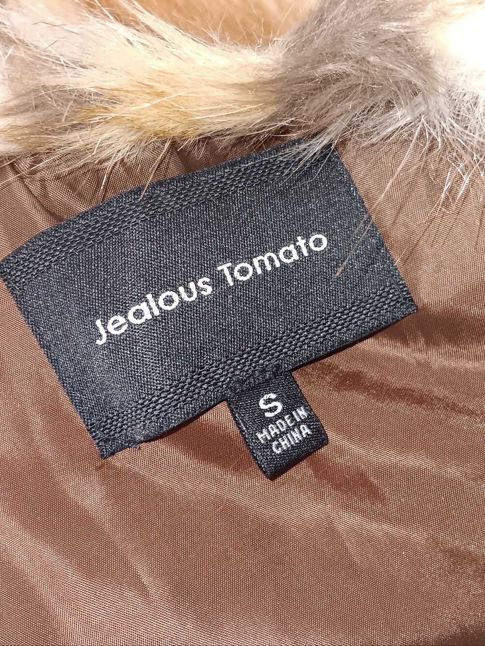 Jealous Tomato Multi-Tone Faux Fur Vest in Brown Tan and Cream Size Small NWOT - Picture 5 of 7